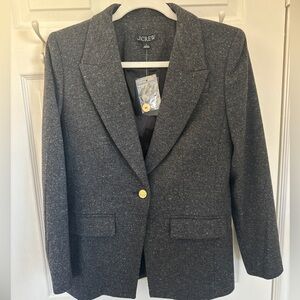 J. Crew Women's Vivienne Blazer Italian Donegal Wool Blend with Gold Button